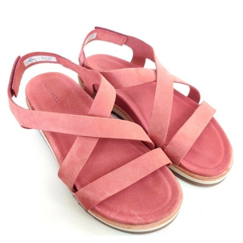 Merrell Juno Redwood Pink  Cross-Cross Leather  Casual Slingback Sandal Size 10‎